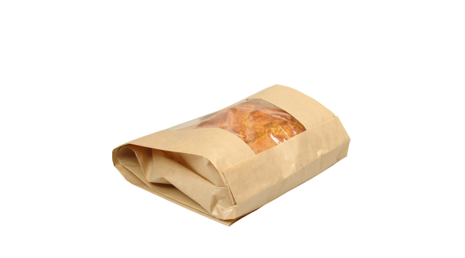 Brotbeutel mit Sichtfenster braun 210/100 x 420 mm