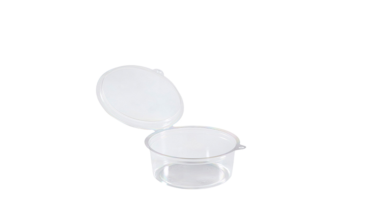 Salatschale mit Klappdeckel, 250 ml, Ø 120 mm, PET, transparent