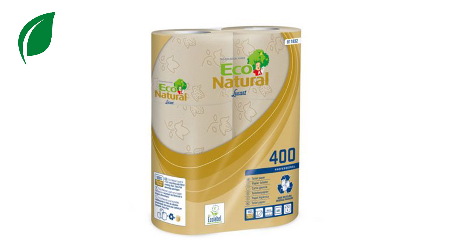 Toilettenpapier Eco Natural Recycling, 2-lagig, 400 Blatt