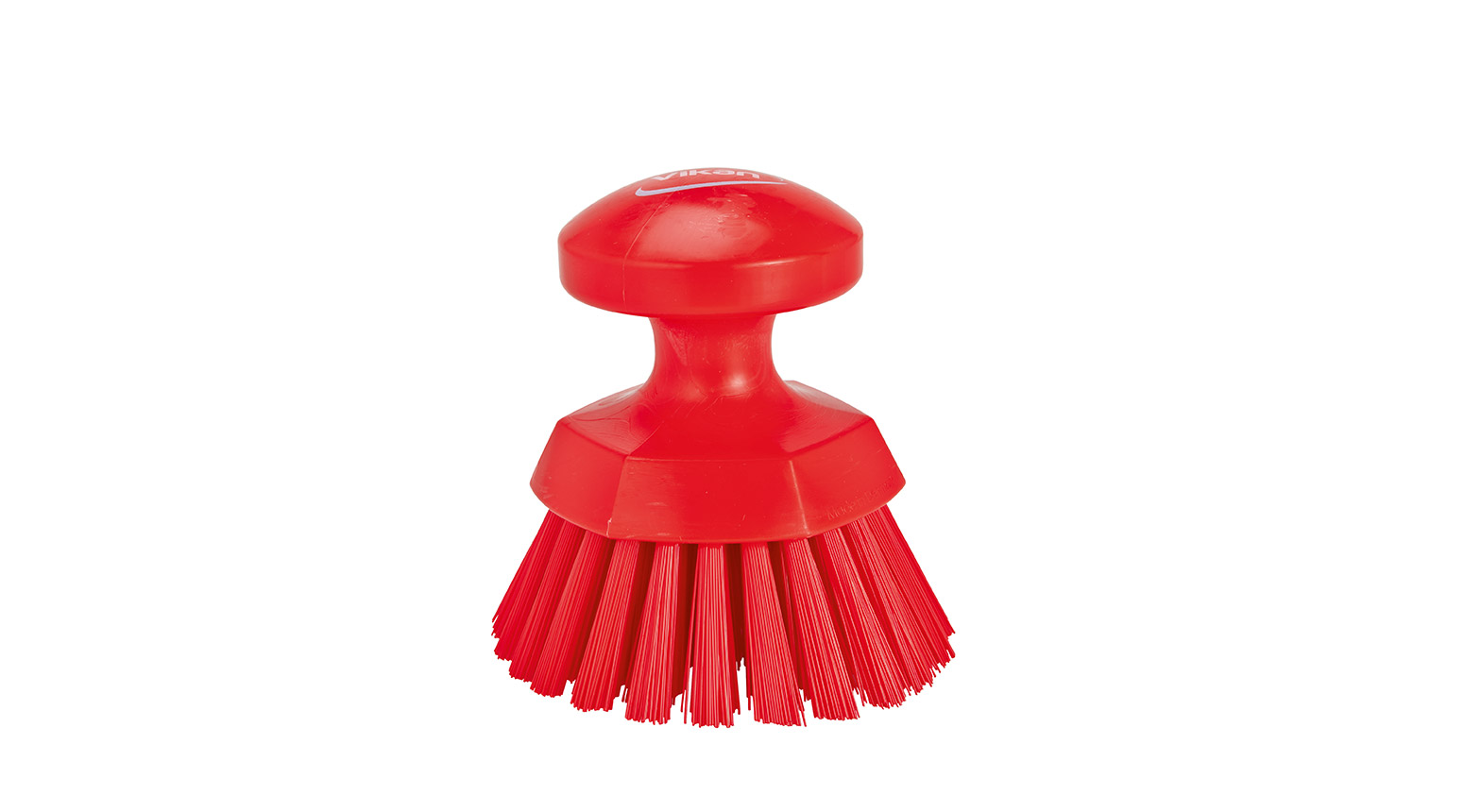 VIKAN Runde Handbürste, hart, Ø 110 mm, Borstenlänge 44 mm, rot