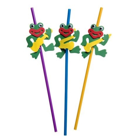 Trinkhalm biegbar "Frosch" Ø 5 x 240 mm