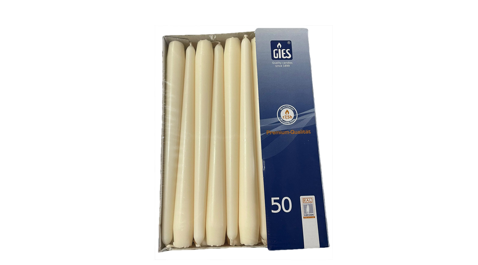 Spitzkerzen Elfenbein, 22 x 190 mm