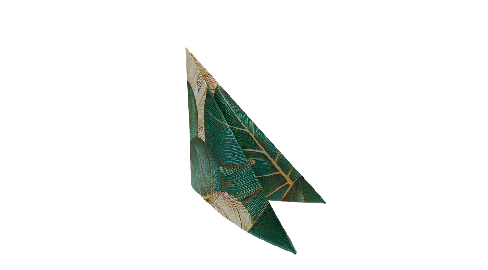 Serviette Paloma, 2-lagig, 40 x 40 cm, 1/4 Falz, Monstera