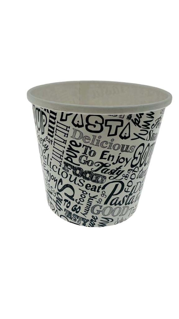 Suppenbecher, 725 ml / 26 oz, Karton, weiss/schwarz