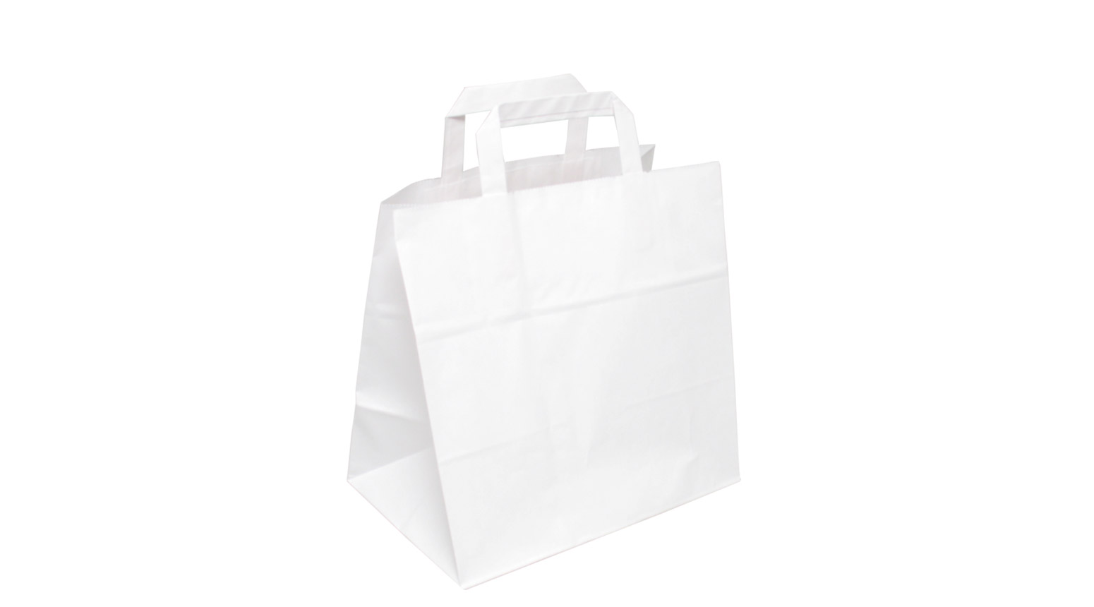 Papiertragetasche mit Henkel weiss