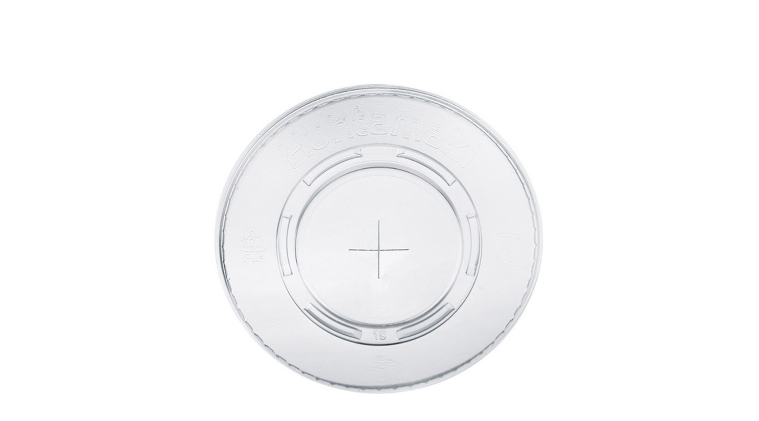 Flachdeckel mit Kreuzschlitz, Ø 95 mm, APET transparent