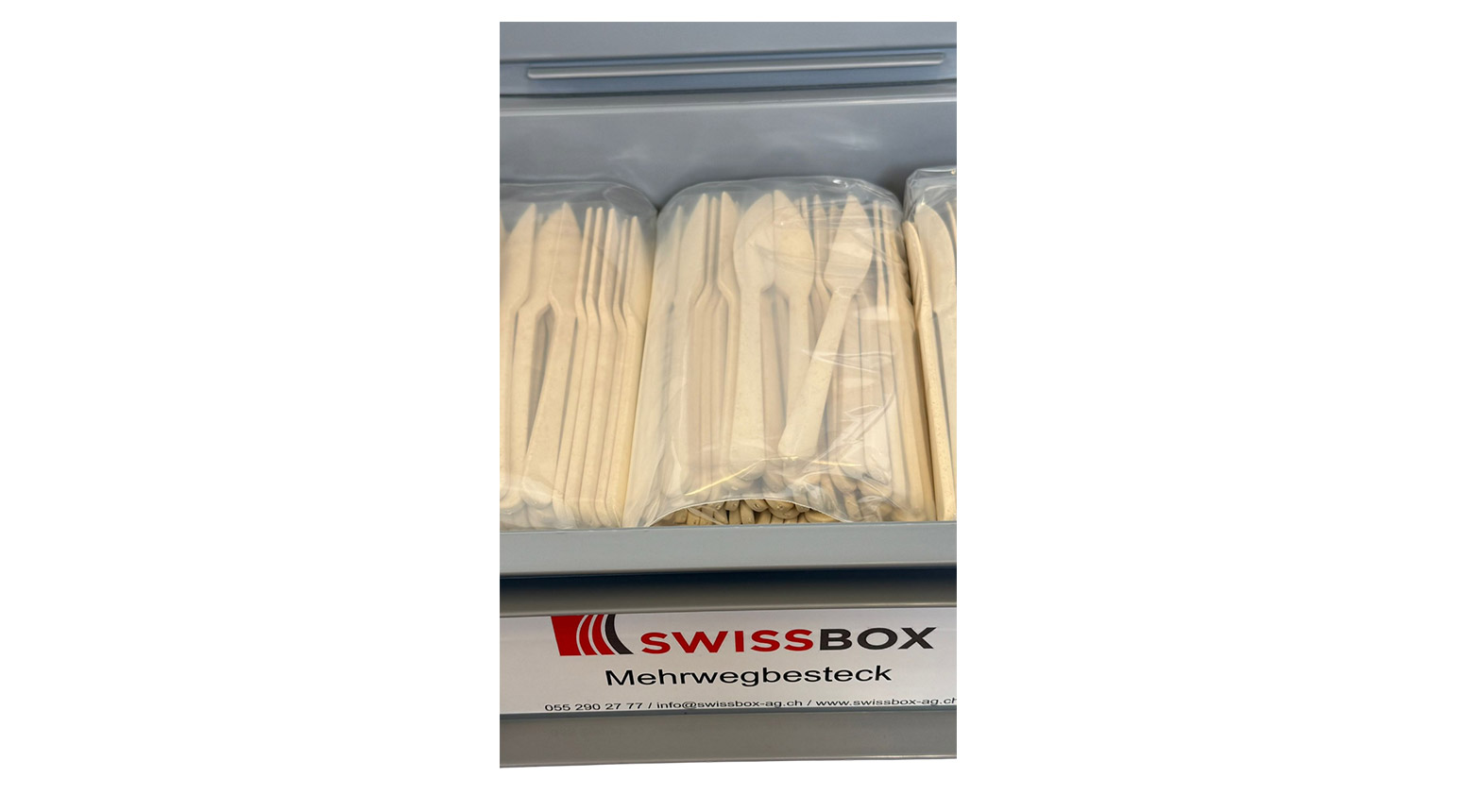 Messer, Mehrwegbesteck, 200 mm, PP, nature, inkl. Transportbox