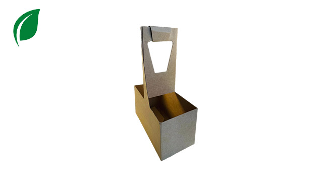 Trinkbecherhalter 2er mit Griff, 180 x 83 x 145 mm, braun