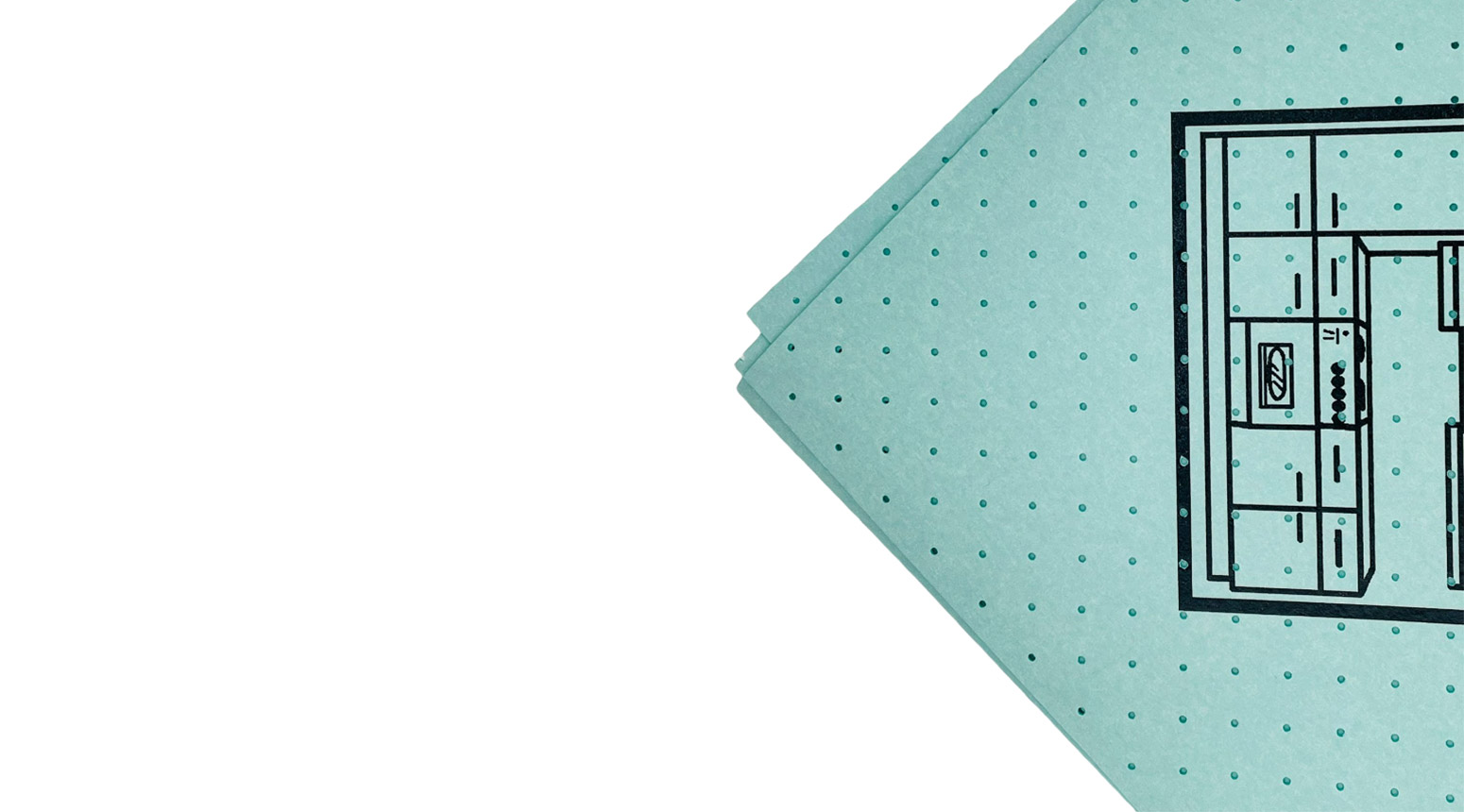 Reinigungstuch Meiko Color mit Piktogramm "Küche" grün