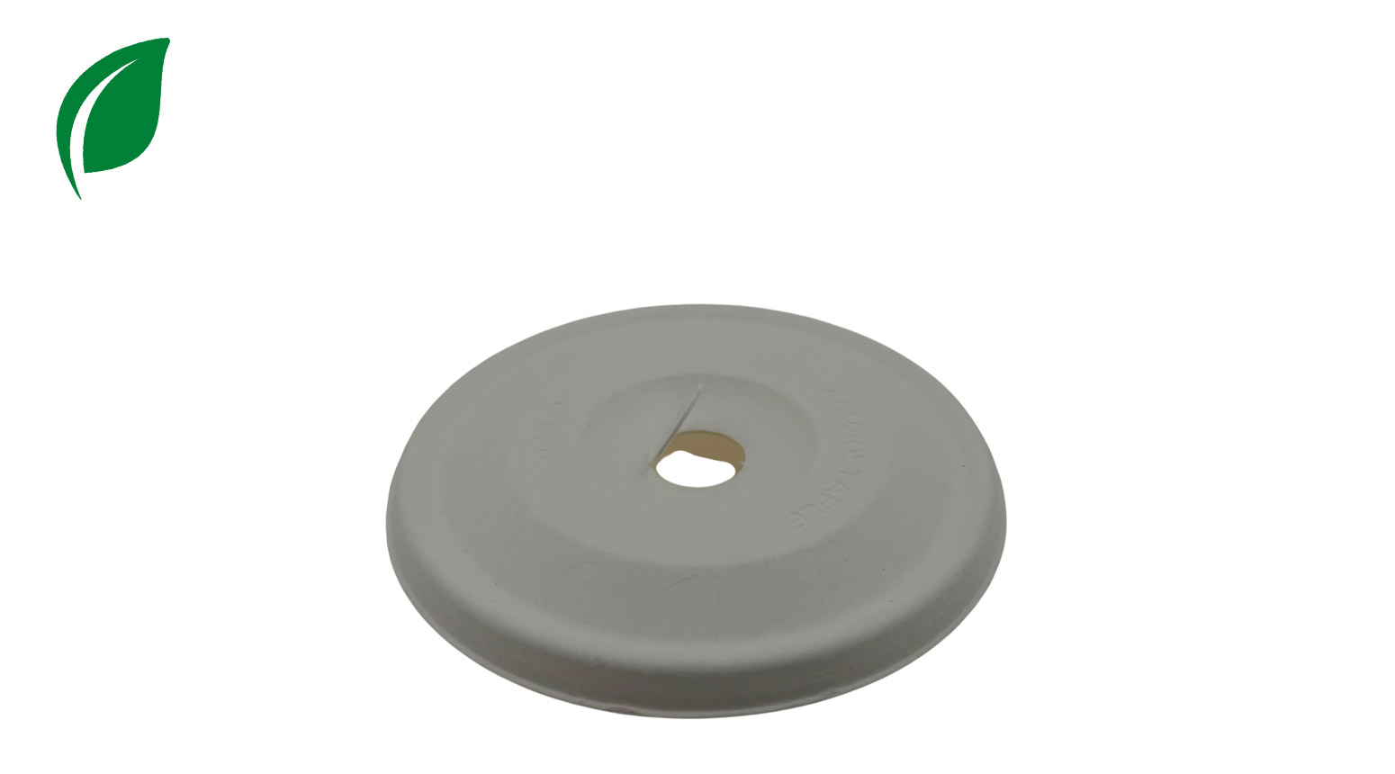 Flachdeckel mit Loch, Ø 90 mm, weiss, Pflanzenfaser