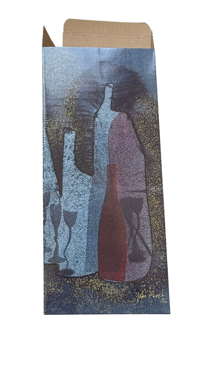 Flaschenkarton "Traube" blau 2-er