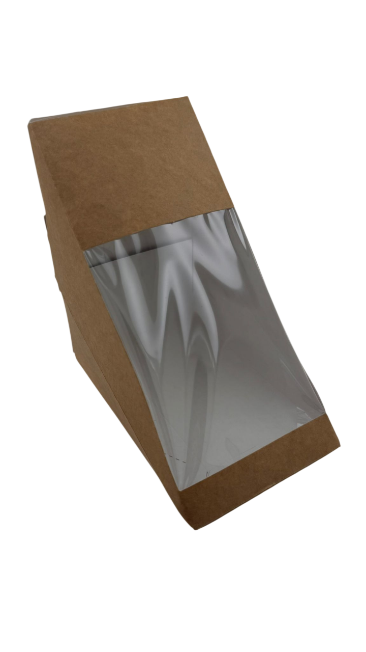 Dreieck-Sandwichbox 120 x 120 x 55 mm. Karton, braun