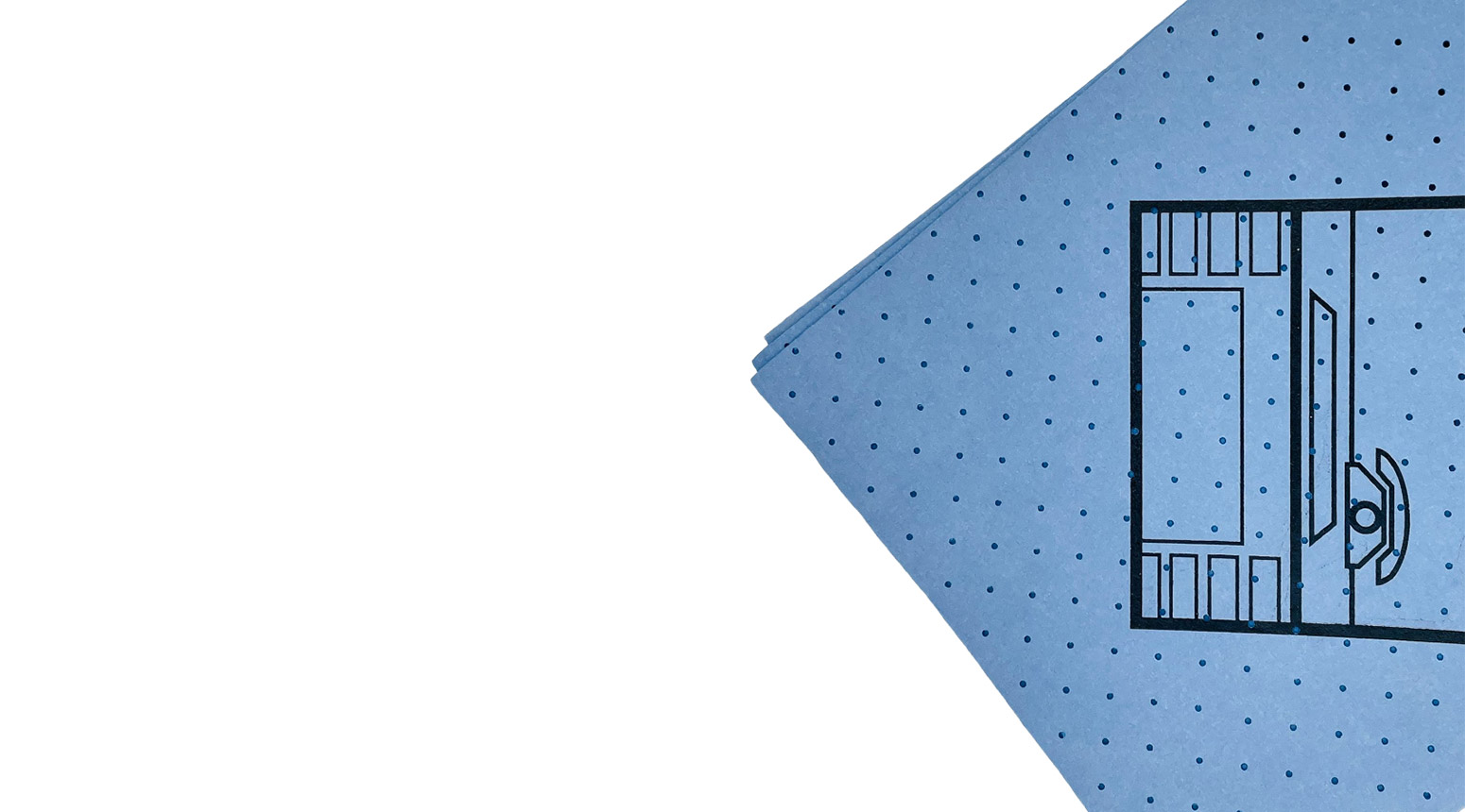 Reinigungstuch Meiko Color mit Piktogramm "Büro" hellblau