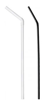 Trinkhalm Cocktail assortiert schwarz/weiss biegbar Ø 5 x 140 mm