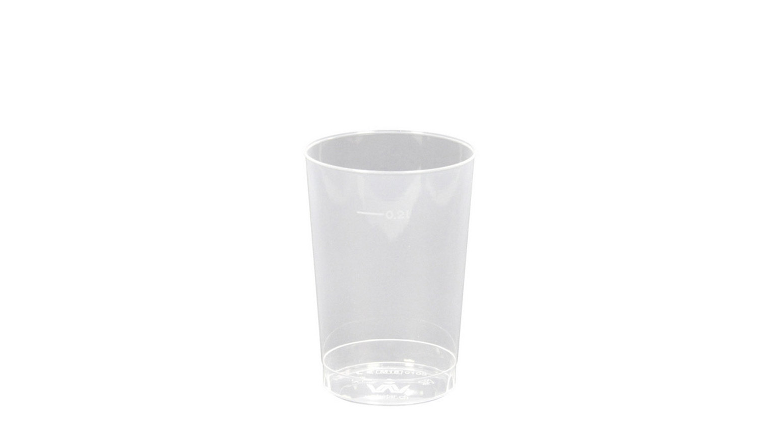 Trinkbecher "stabil", 200 ml, Ø 70 x 95 mm, PS, splitterfrei, glasklar