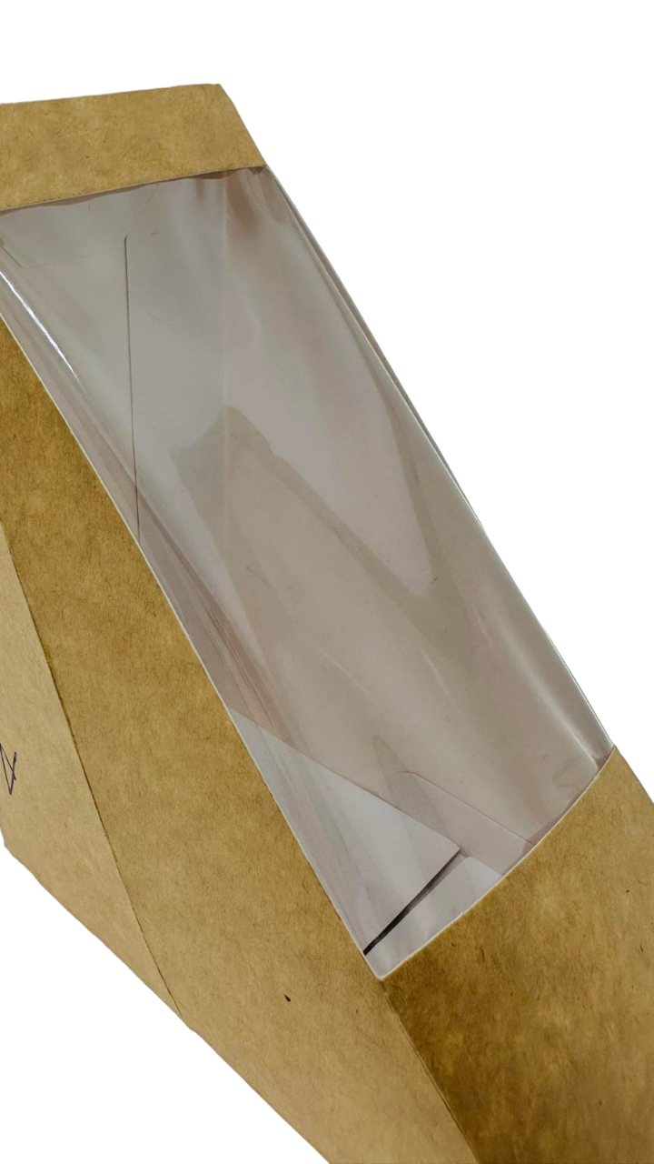 Dreieck-Sandwichbox 120 x 120 x 55 mm. Karton, braun