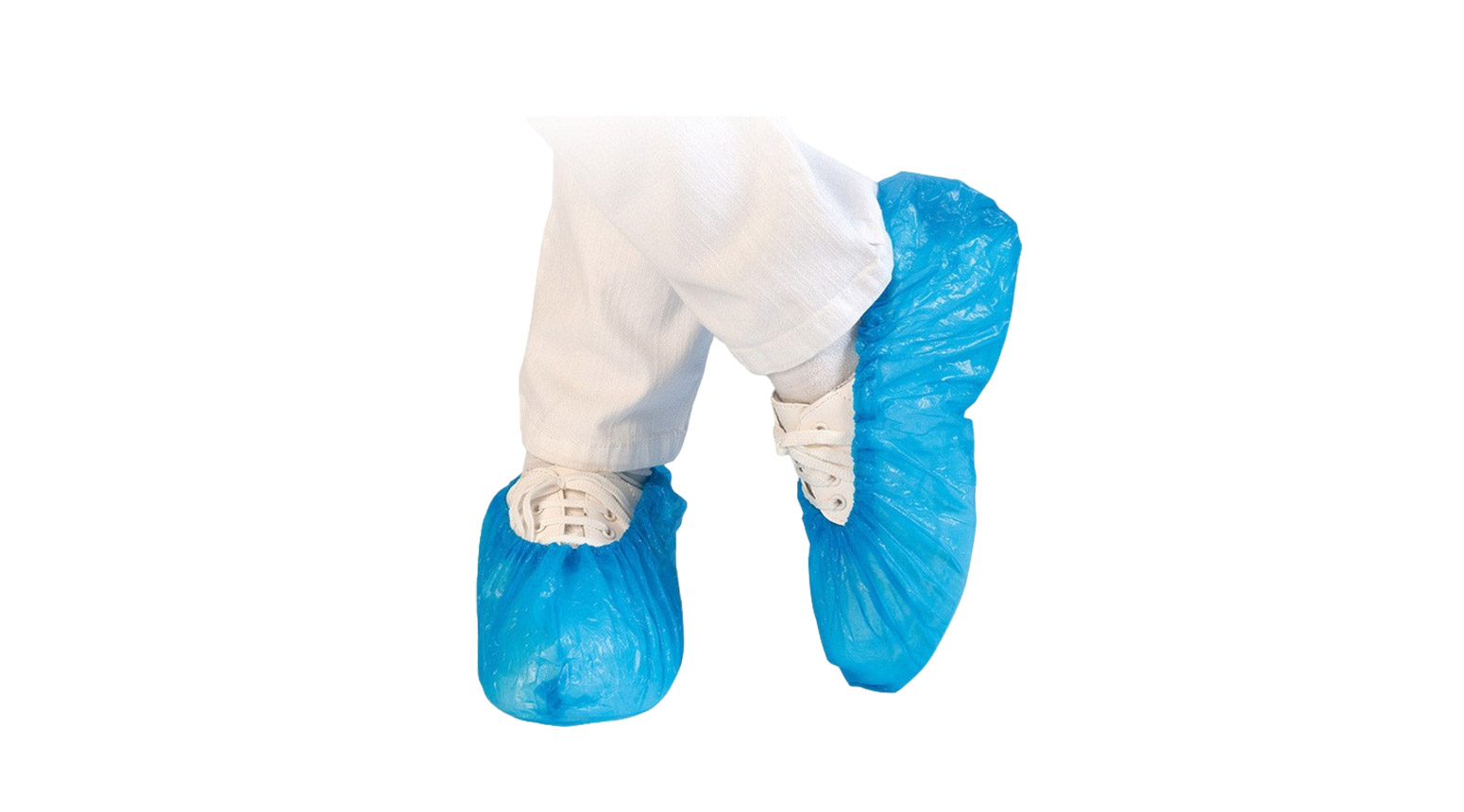 Überschuhe mit Gummizug, 41 x 15cm, Polyethylen, blau