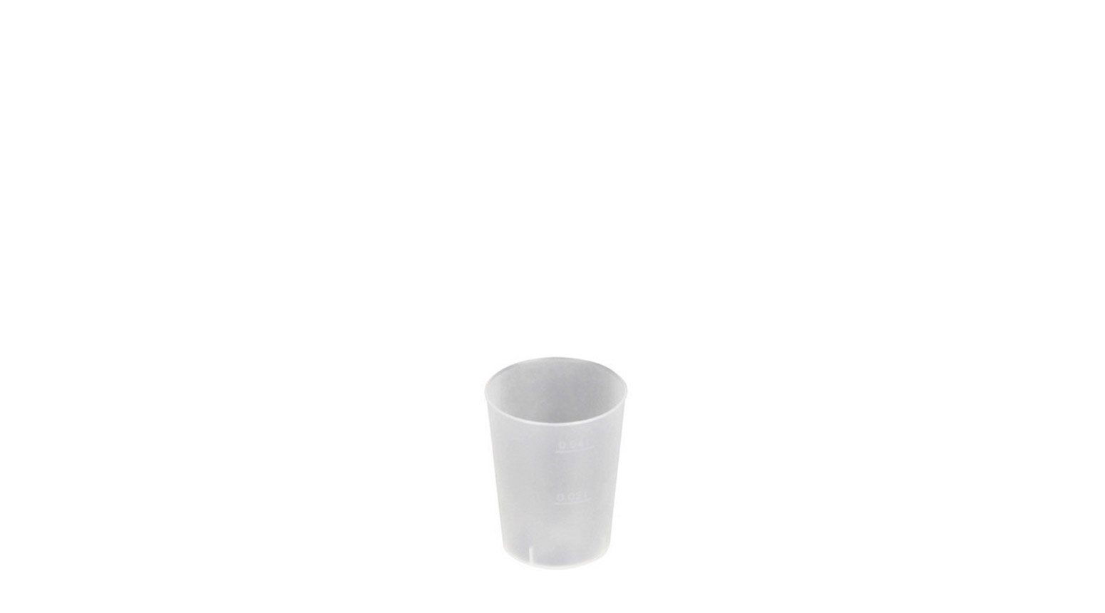 Trinkbecher "Shot" 20 und 40 ml geeicht, PP, frosted