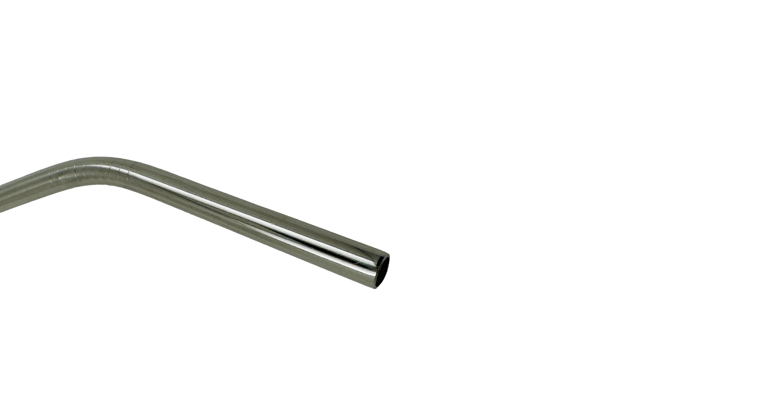 Trinkhalm gebogen, Ø 6 x 215 mm, Metall, silber