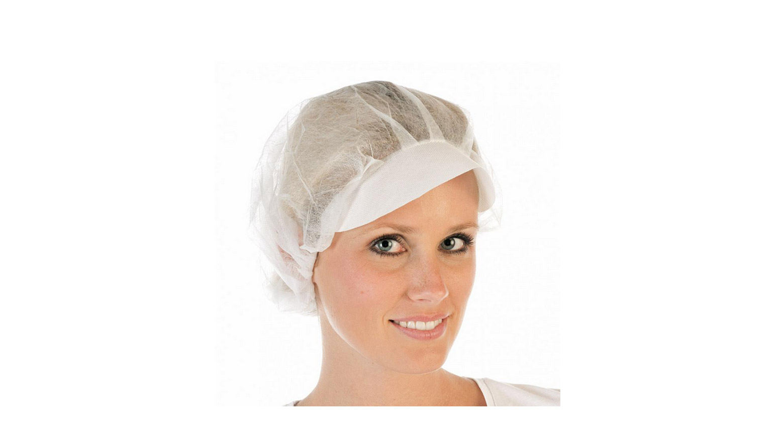 Vlieshaube mit Schirm, one size, weiss