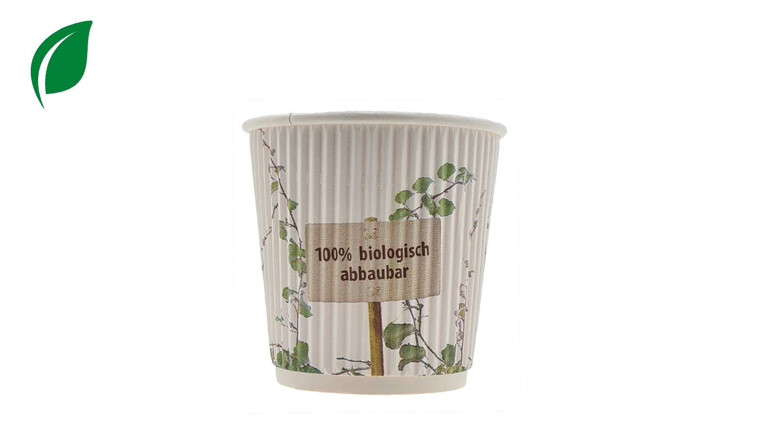 Kartonbecher ÖKO-LINE, 100 ml, Ø 62 mm, doppelwandig gerippt