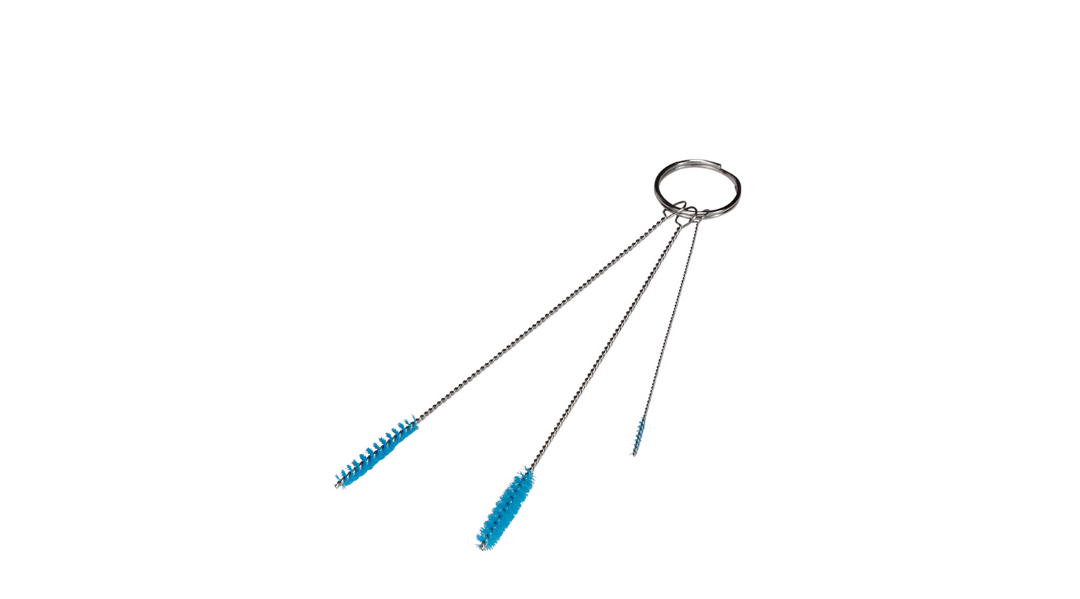 VIKAN Reinigungsset mit 3 Bürsten, weich, 150 mm, Ø 2, Ø 5, Ø 6 mm, blau