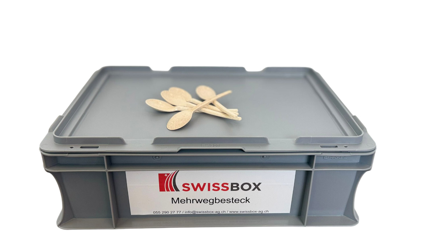 Kaffeelöffel, Mehrwegbesteck, 130 mm, PP, nature, inkl. Transportbo