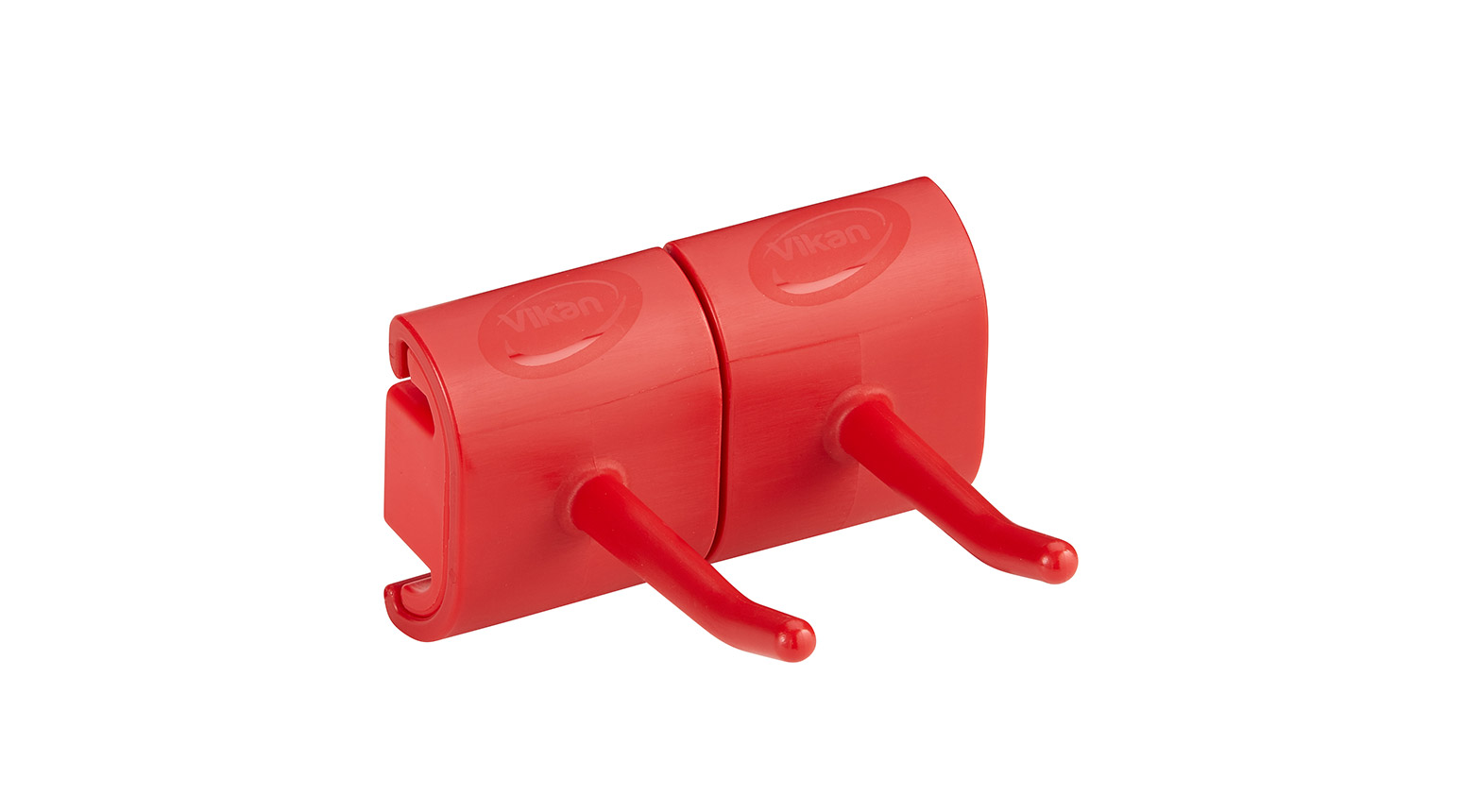 Hygienische Wandhalterung für 2 Produkte, 82 mm, rot