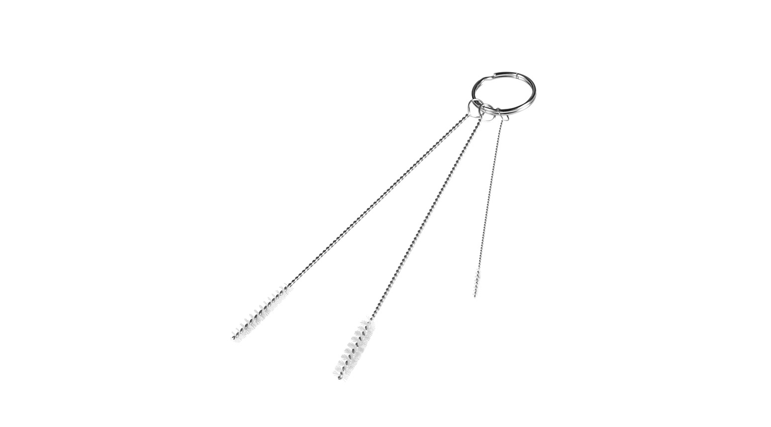 VIKAN Reinigungsset mit 3 Bürsten, weich, 150 mm, Ø 2, Ø 5, Ø 6 mm, weiss