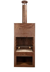 Cheminée "Tubo", 70 x 41 x 223 cm, rostig